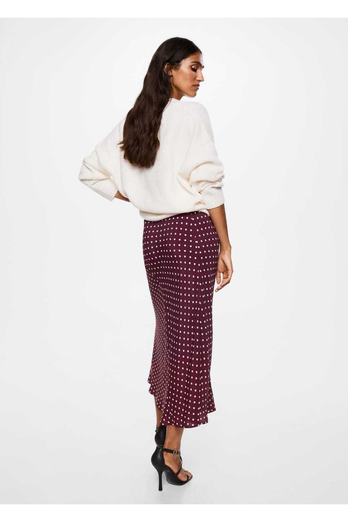 Burgundy skirt mango sale