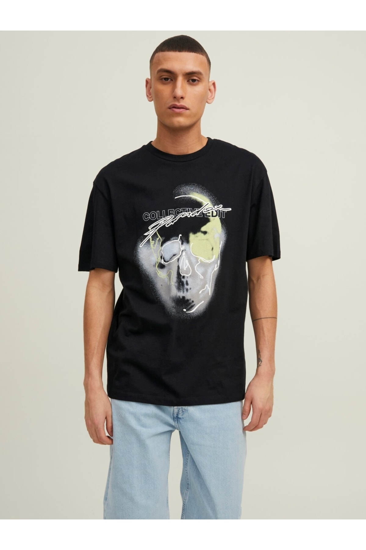 تیشرت مردانه مشکی جک اند جونز | 12210405 اورجینال - تصویر 2