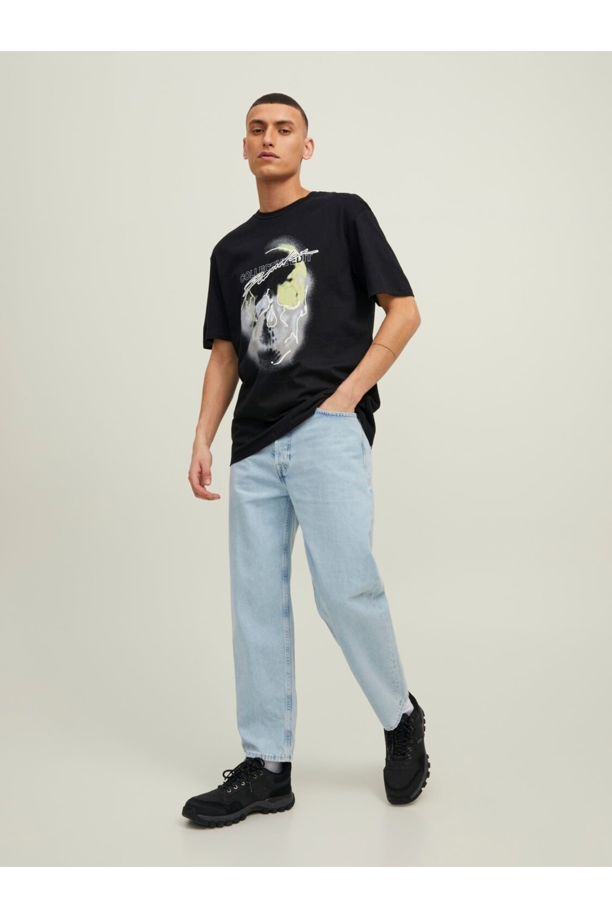 تیشرت مردانه مشکی جک اند جونز | 12210405 اورجینال - تصویر 4