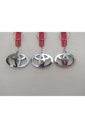 Toyota Marka (3 ADET) Gümüş Renk Aynalı Pleksi Anahtarlık 3B-A7
