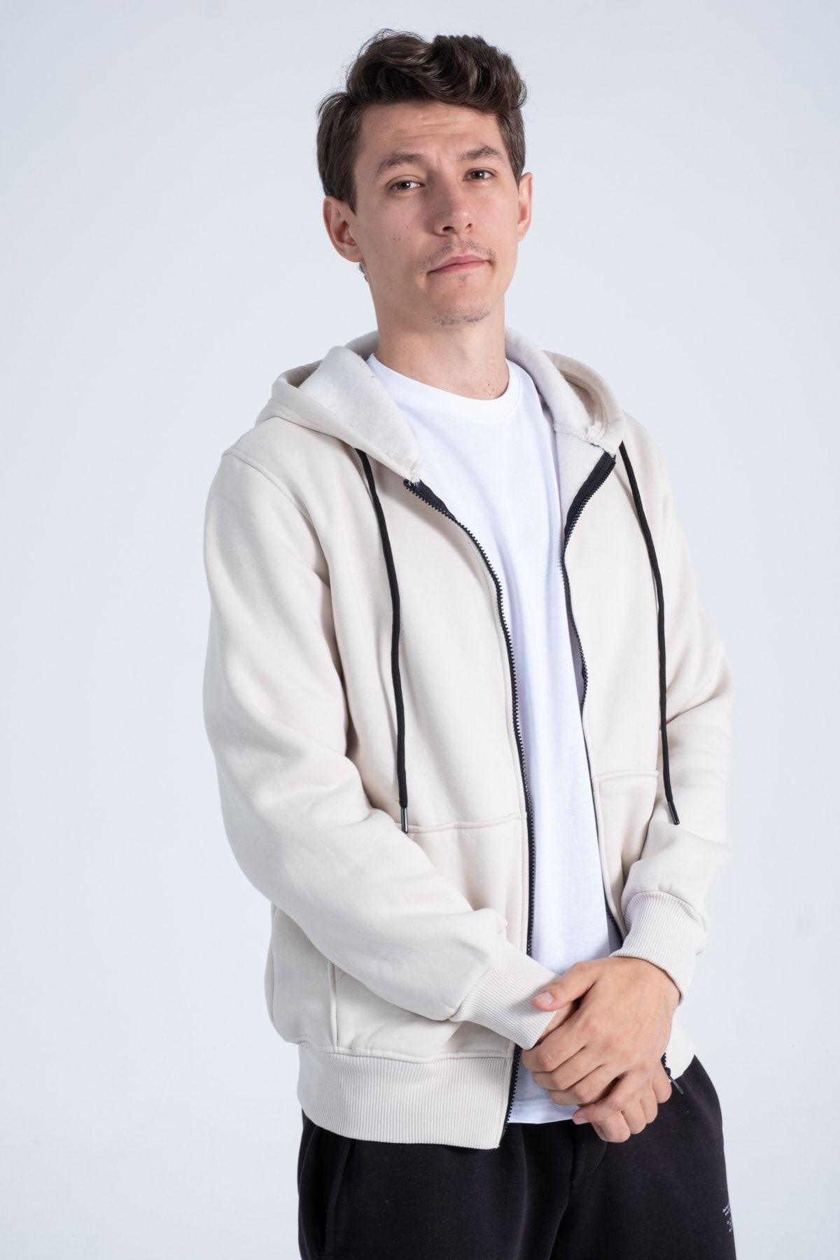 Collar top hoodie mens