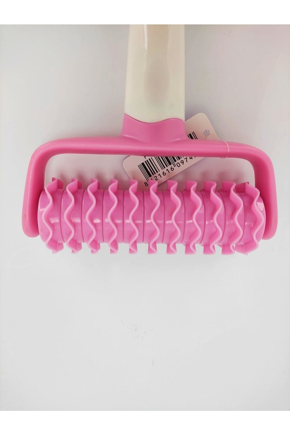 Hamur Şekillendirici Rulo Hamur Şekil Verici Dalgalı Pembe