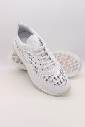 Beyaz Hakiki Deri Sneaker Ayakkabı EA2807FA