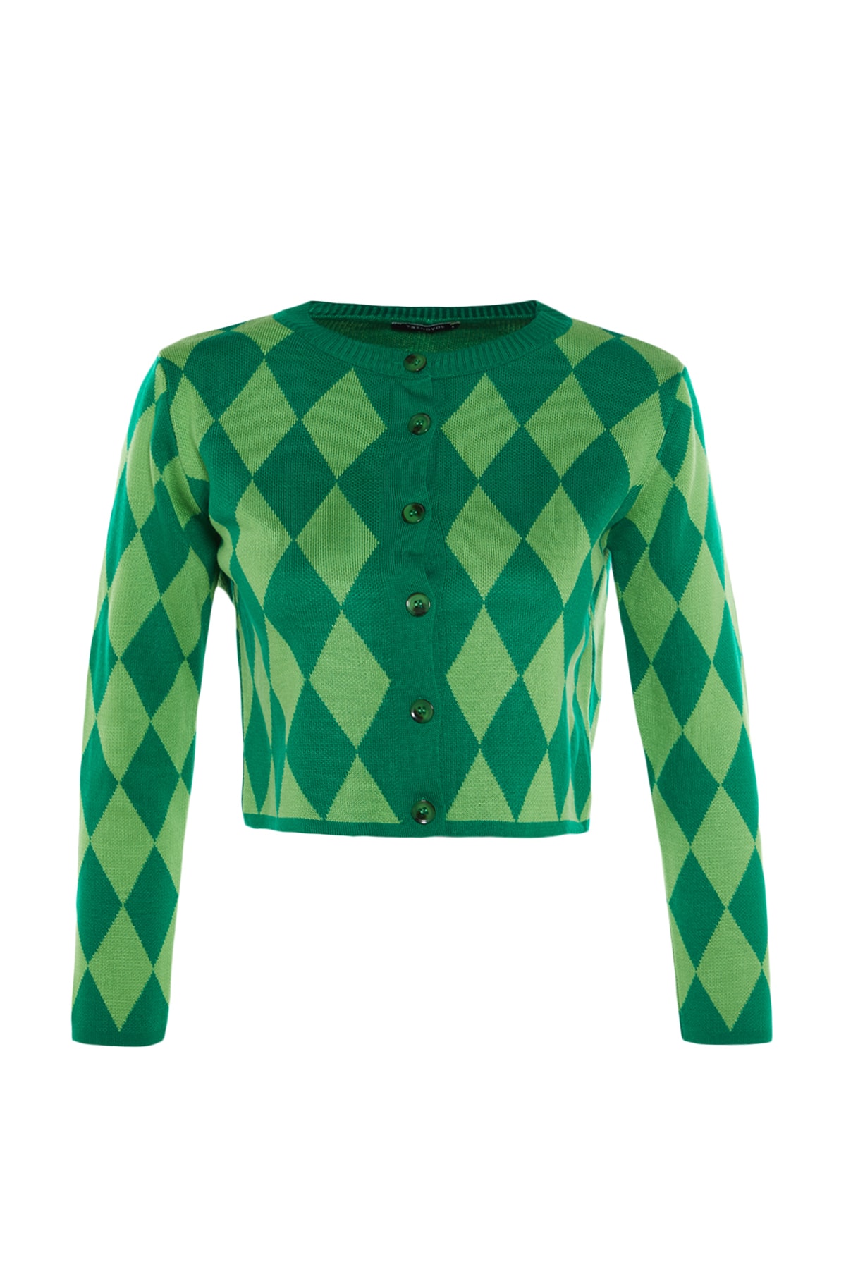 Trendyolmilla  Yeşil Crop Triko Hırka TWOAW23HI00176 - Görsel 6