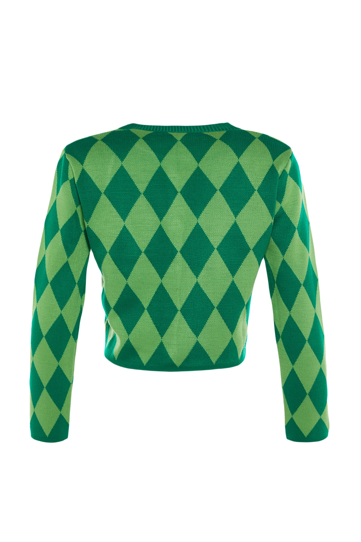 Trendyolmilla  Yeşil Crop Triko Hırka TWOAW23HI00176 - Görsel 8