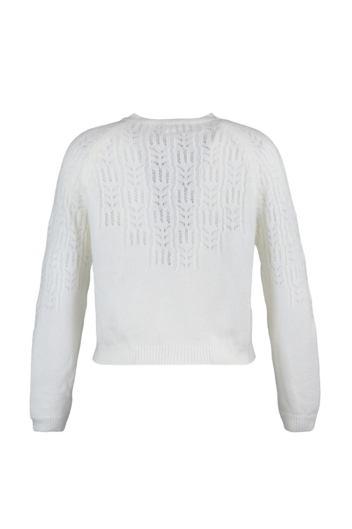 Trendyolmilla  Ekru Yumuşak Dokulu Ajurlu/Delikli Triko Hırka TWOAW21HI0020 - Görsel 5