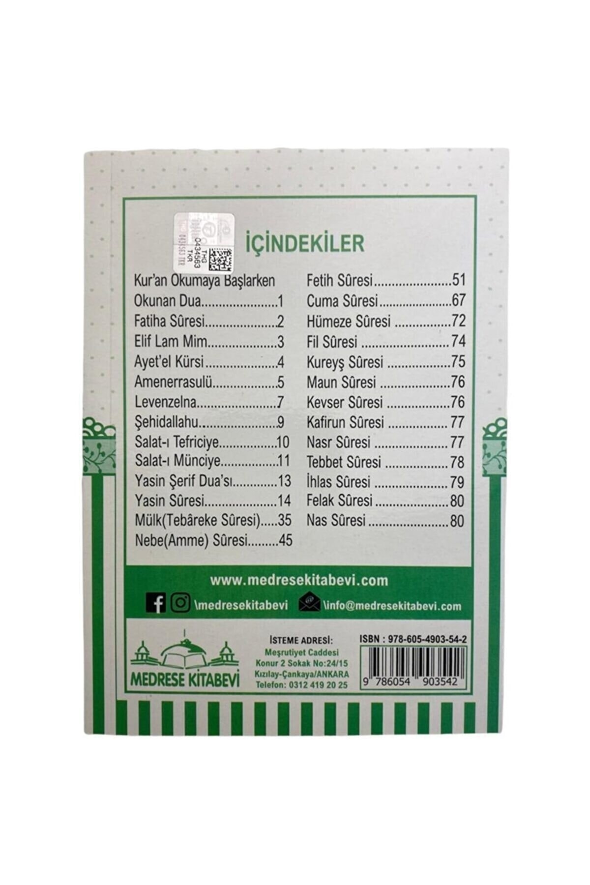 Medrese Yayınları Tül Keseli Yasin Cüzü Kitabı Gül Kokulu Tesbihli Telefonda Sesli Dinleme,dogum,mevlit Hediye,yeşil fotoğrafı 4 (önizleme)