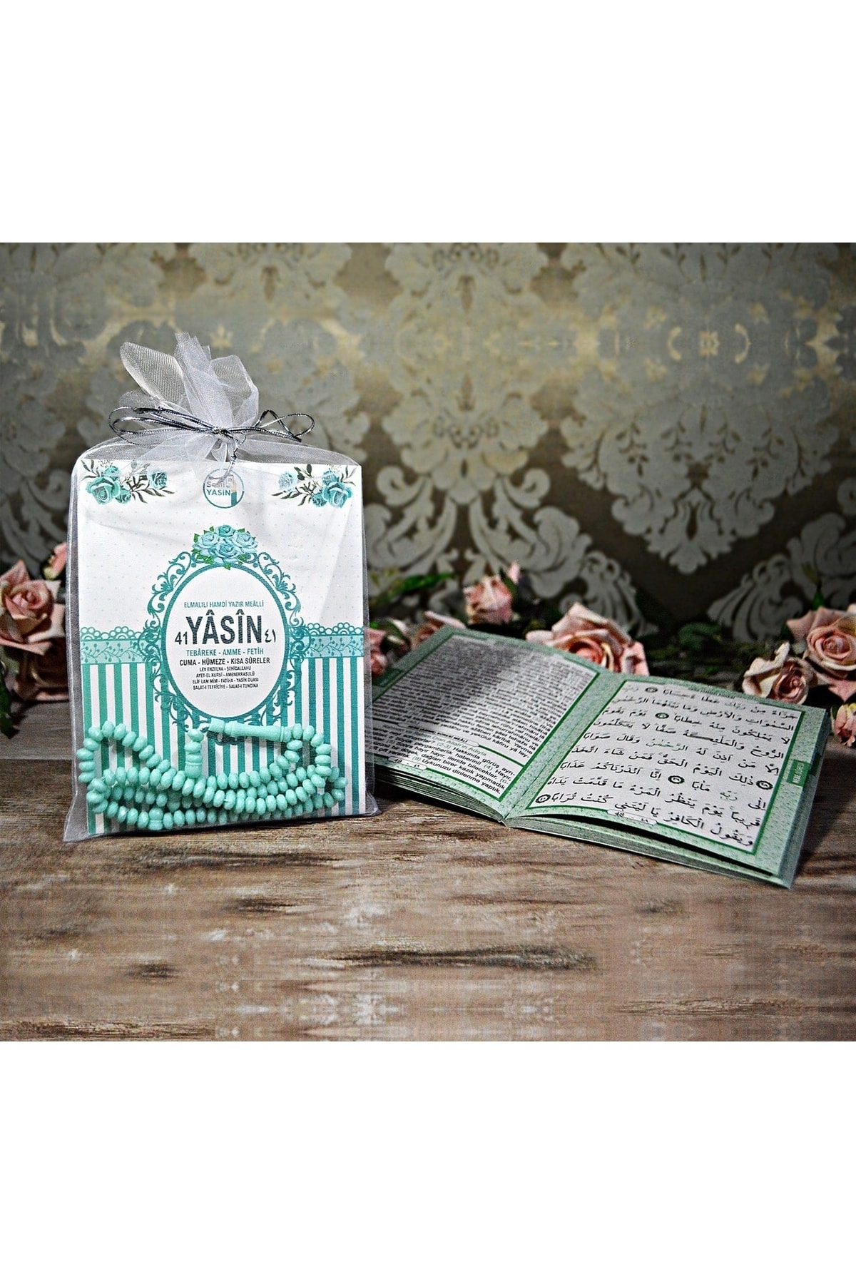 Medrese Yayınları 100lü Tül Keseli Yasin Cüzü Kitabı Gül Kokulu Tesbihli Telefonda Sesli ,dogum,mevlit Hediye,yeşil fotoğrafı 2 (önizleme)