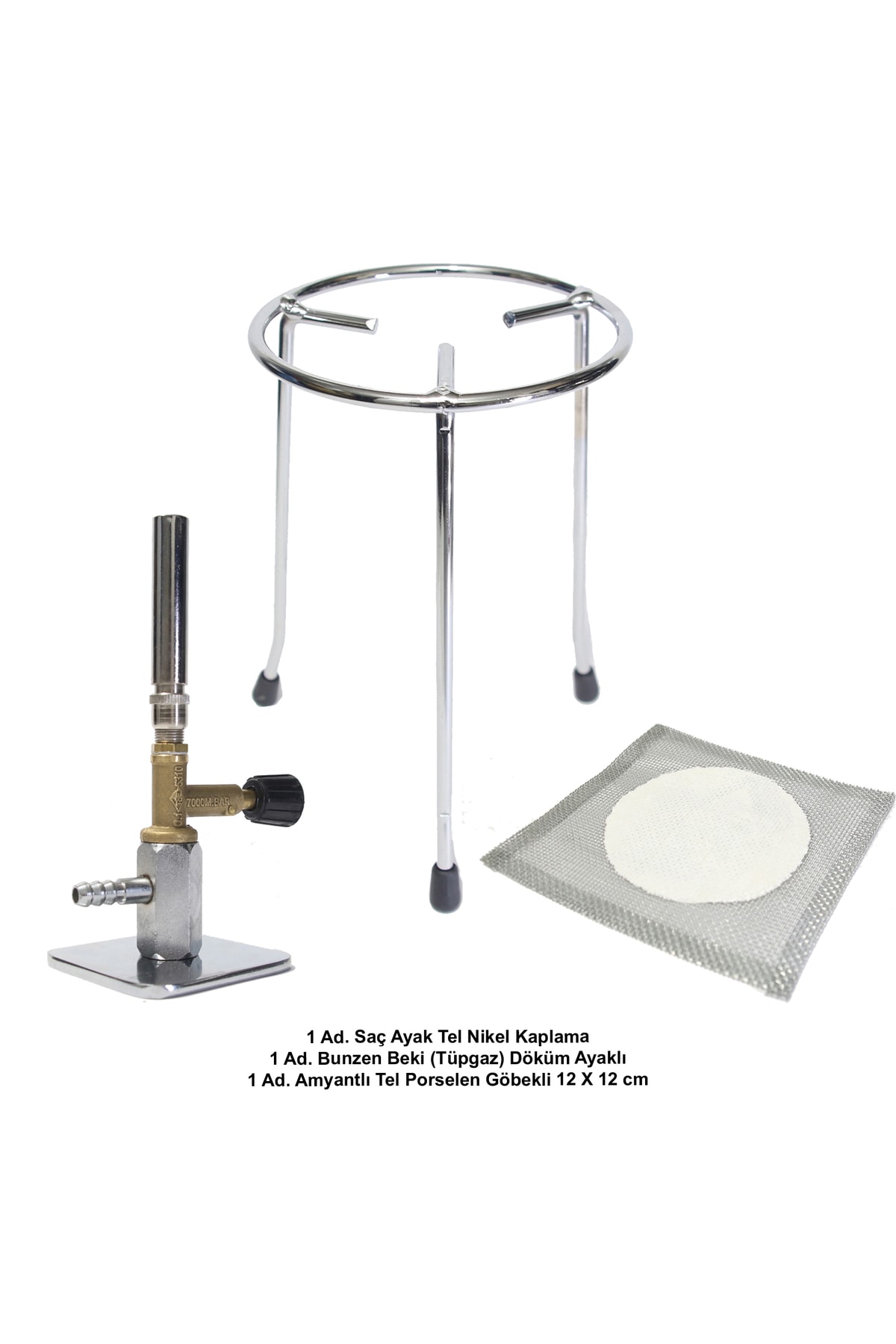ATEL-SAN Bünzen Beki + Saç Ayak Tel + Amyantlı Tel 12x12 cm 3’lü Set