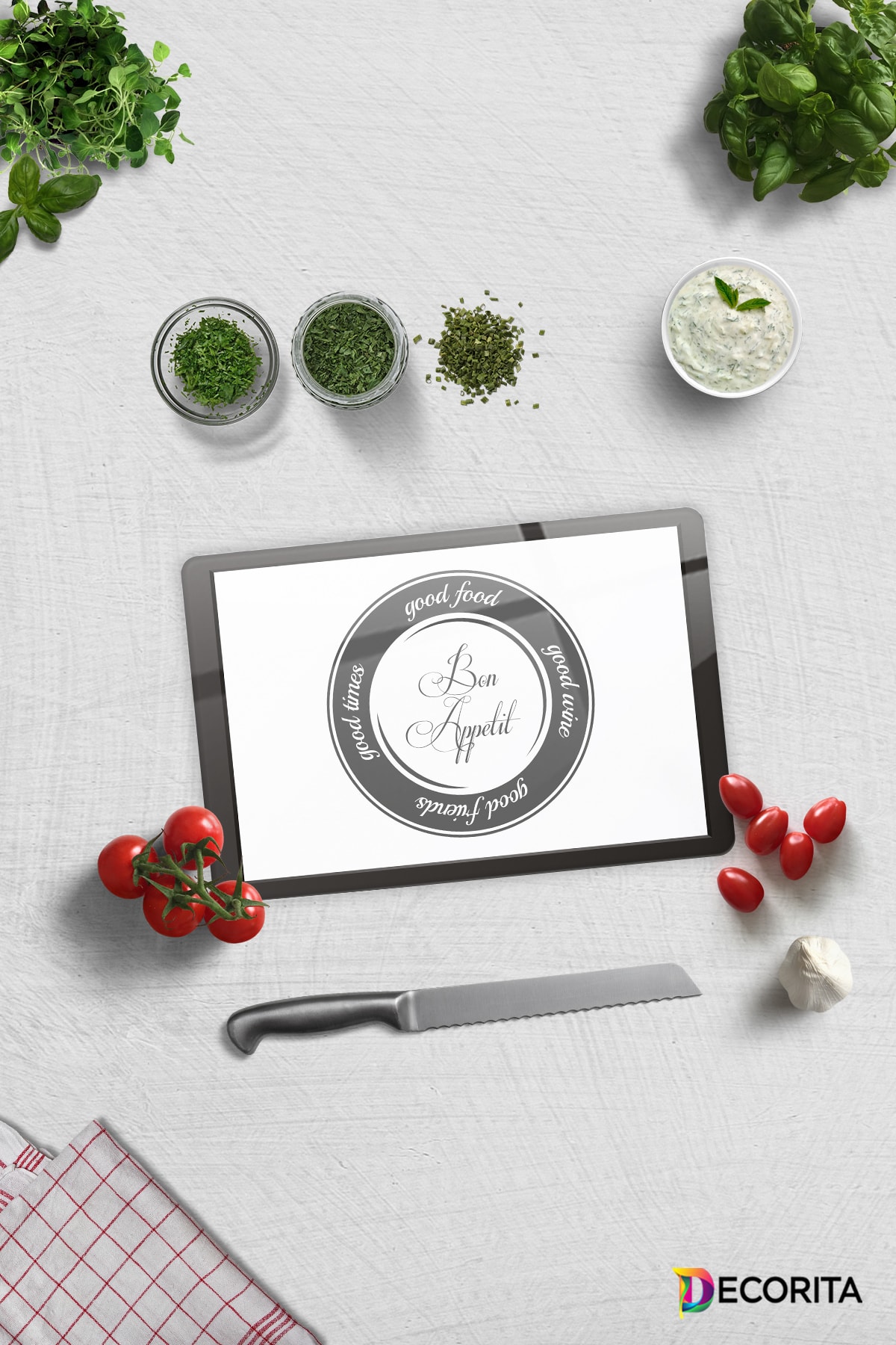 Glass Cutting Board - Glass Cutting Board | Good Food - White Background | 20cm X 30cm