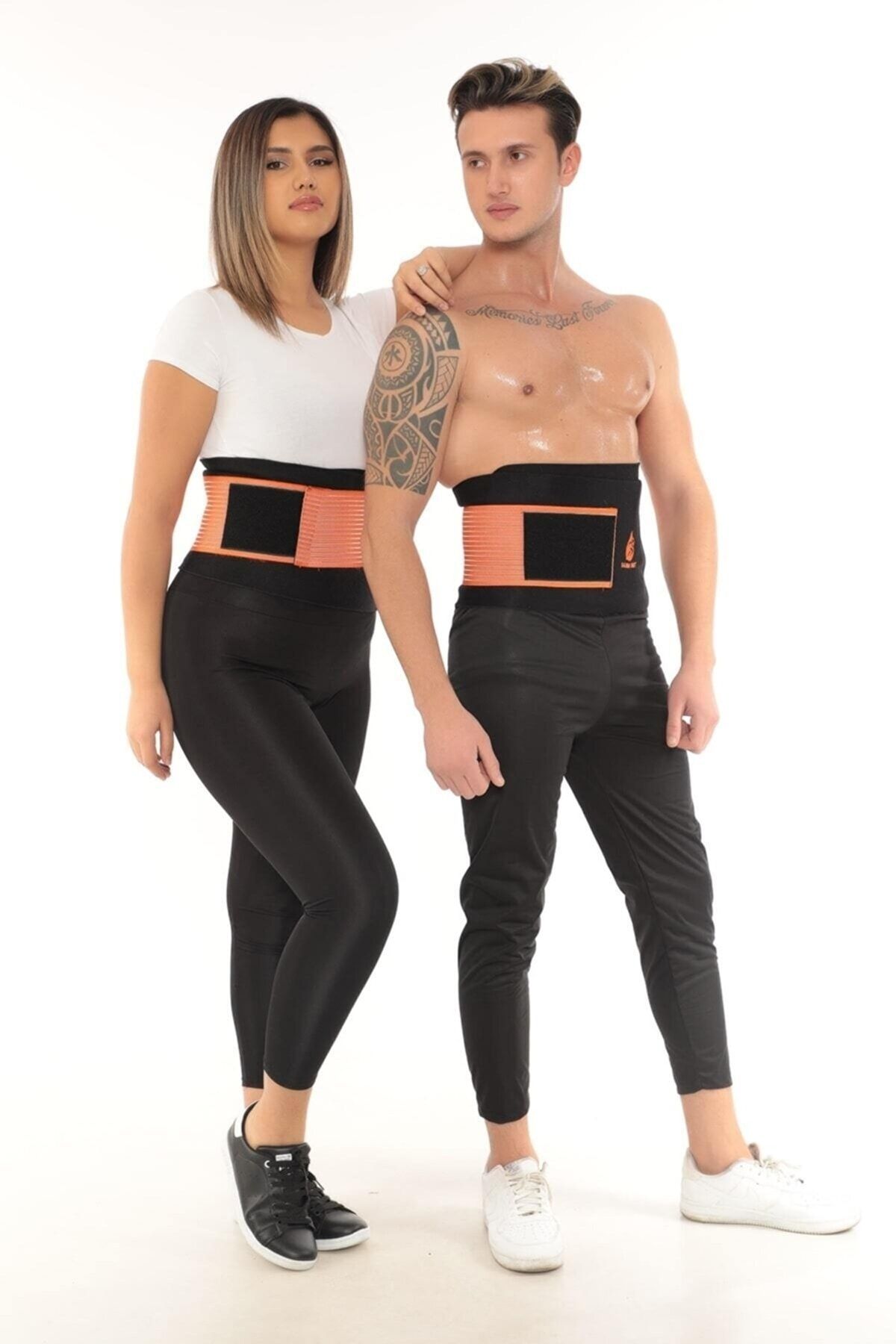 crıtıcman Unisex Termal Sauna Bel Korsesi Termal Kemer Özel Turuncu Lastik Kemer