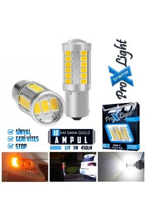 P21w 1156 Ba15s Beyaz Tek Duy Stop Sinyal Geri Vites Ampülü 33 Led Mercekli