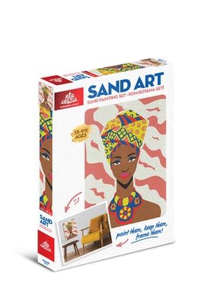 Sand Art (KUM SANATI), Yetişkin Kum Boyama Aktivite Seti, (AFRİKALI KIZ) YKO13