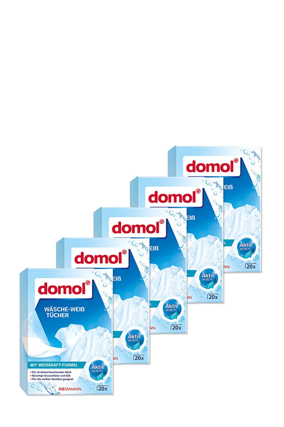 DOMOL Beyazlatıcı Çamaşır Mendili 20'li (5 Adet)