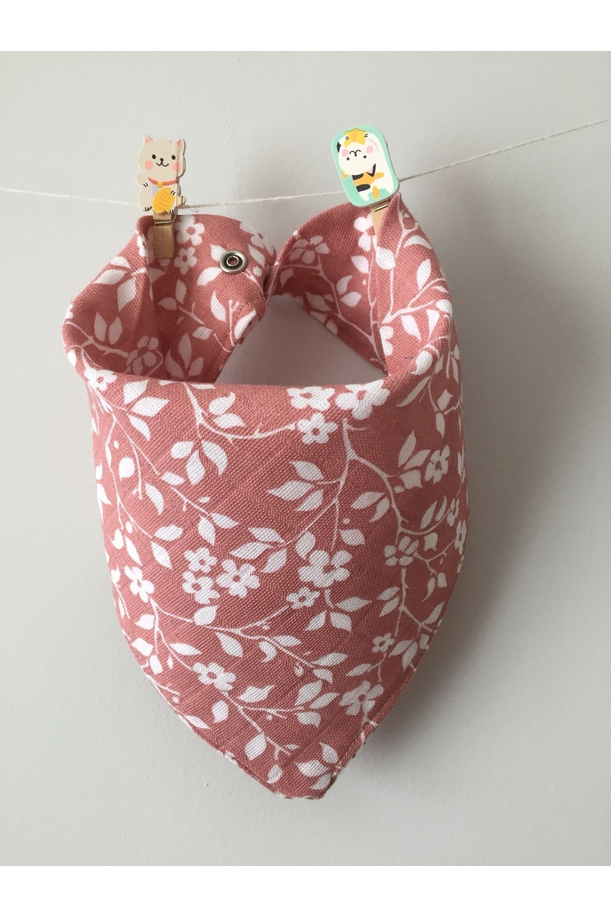 runbaby Müslin Kumaş Çıtçıtlı Bebek Salya Önlük & Fular fotoğrafı 3 (önizleme)