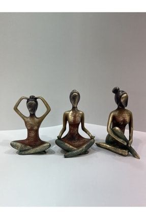 3'lü Yoga Yapan Kadın Heykeli Biblo 83849089