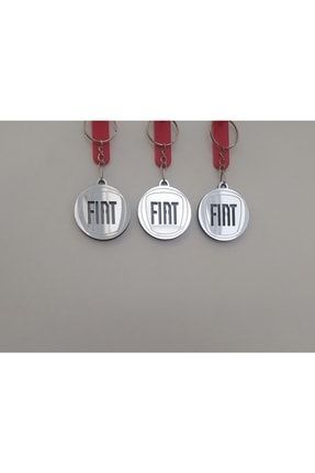 Fiat Marka (3 ADET) Gümüş Renk Aynalı Pleksi Anahtarlık 3B-A9