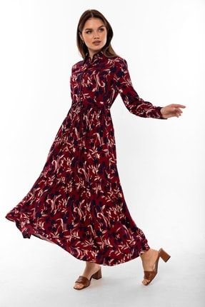 Yazlık Düğmeli Kadın Uzun (140CM) Elbise 1106