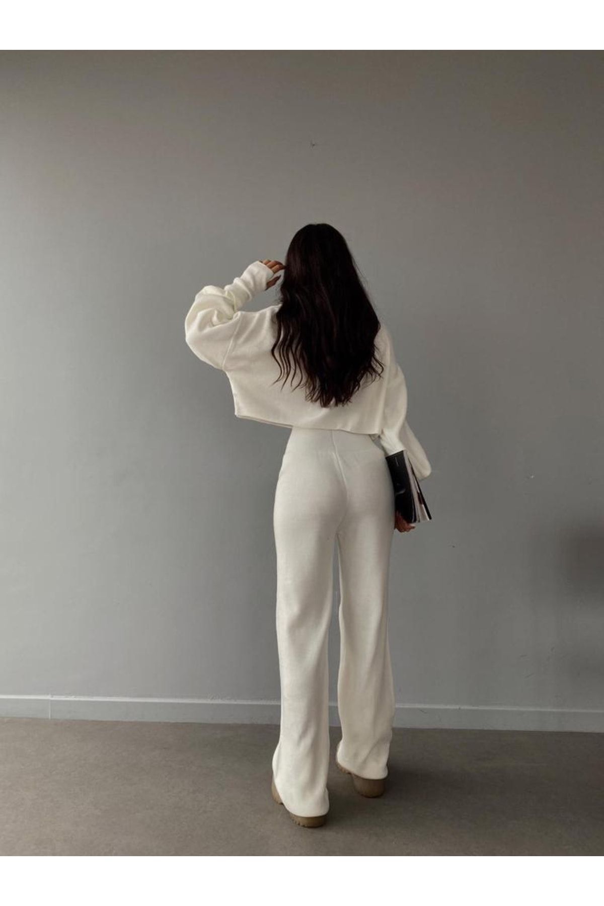 Mooi Butik-Rollkragenpullover mit Fingerverschluss, Strickanzug unten und oben 5