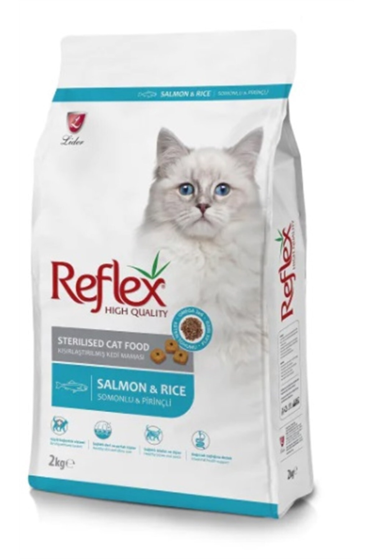 Reflex Sterilised Somonlu Pirinçli Kedi Maması 2 kg x 2 Adet