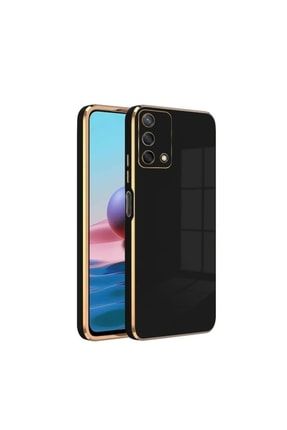 Oppo A74 Uyumlu Kılıf Golden Silikon Kılıf Siyah 2507-m527