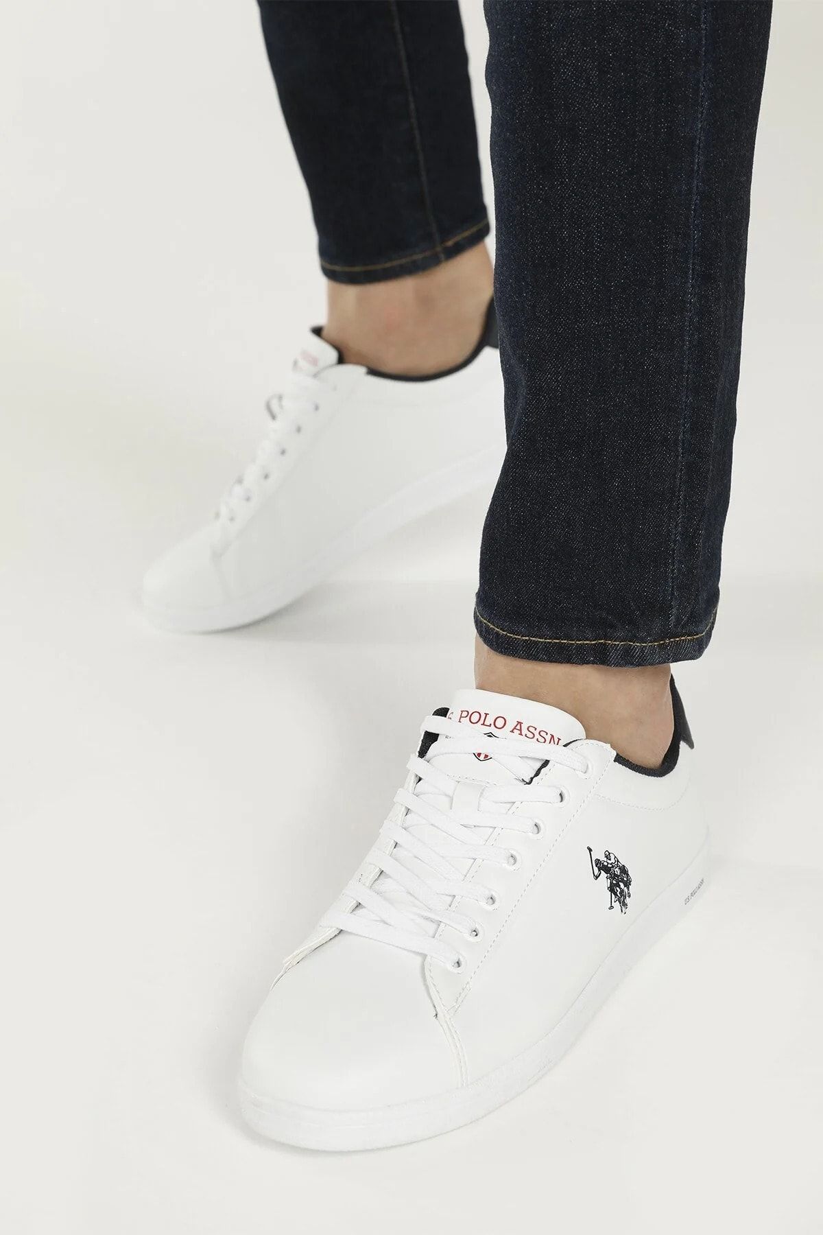 کفش اسپرت کتانی مردانه میکرو فیبر اورجینال سفید U.S. Polo Assn.