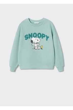 Snoopy Desenli Dokulu Sweatshirt 37071505