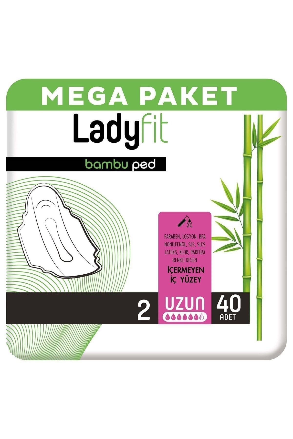 Lady Fit Bambu Ped Mega Uzun 40 Ped