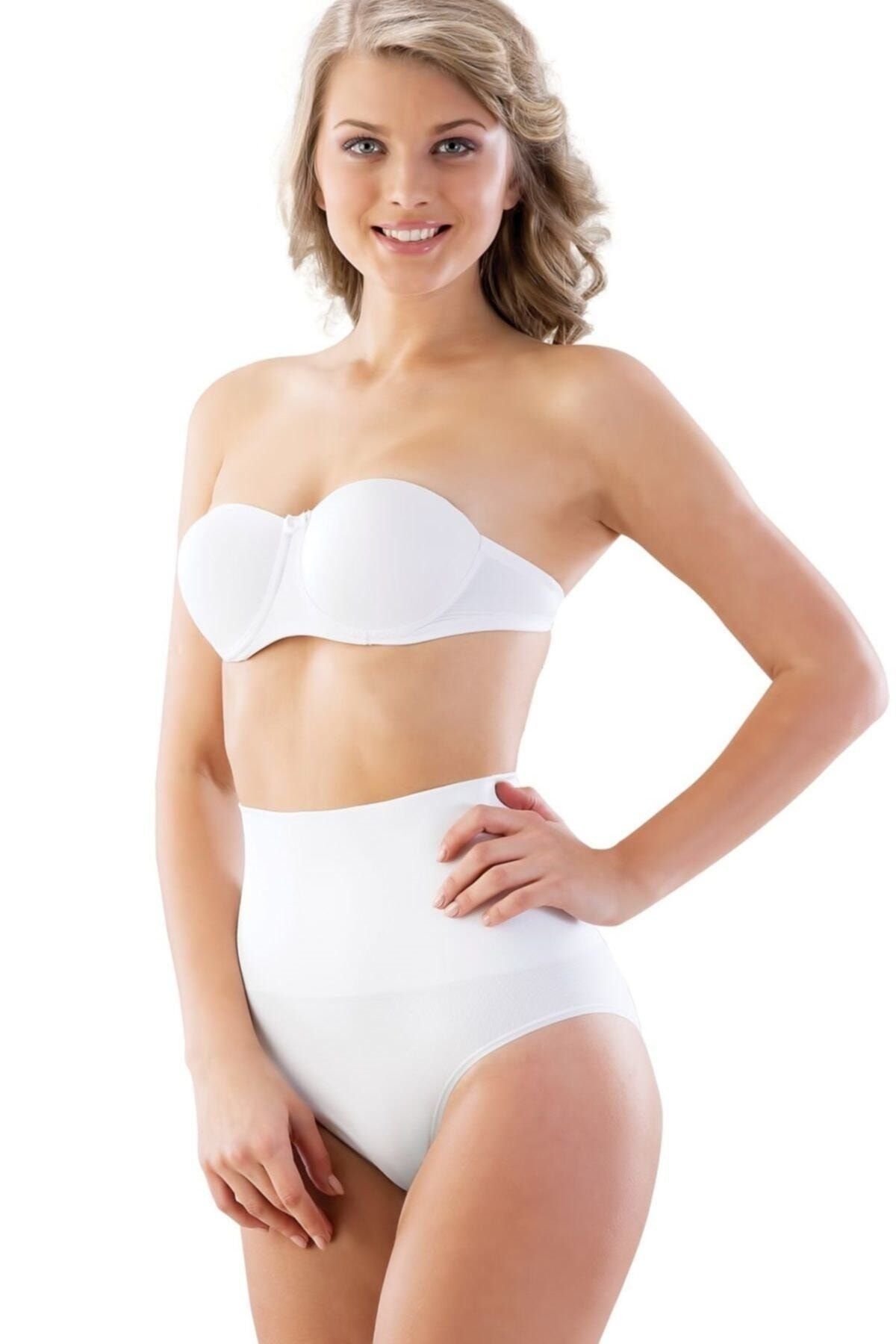 Cecimer-2039 Seamless, No Marks, Double Layer Slip Corset, Reduces 1 Size, White 1