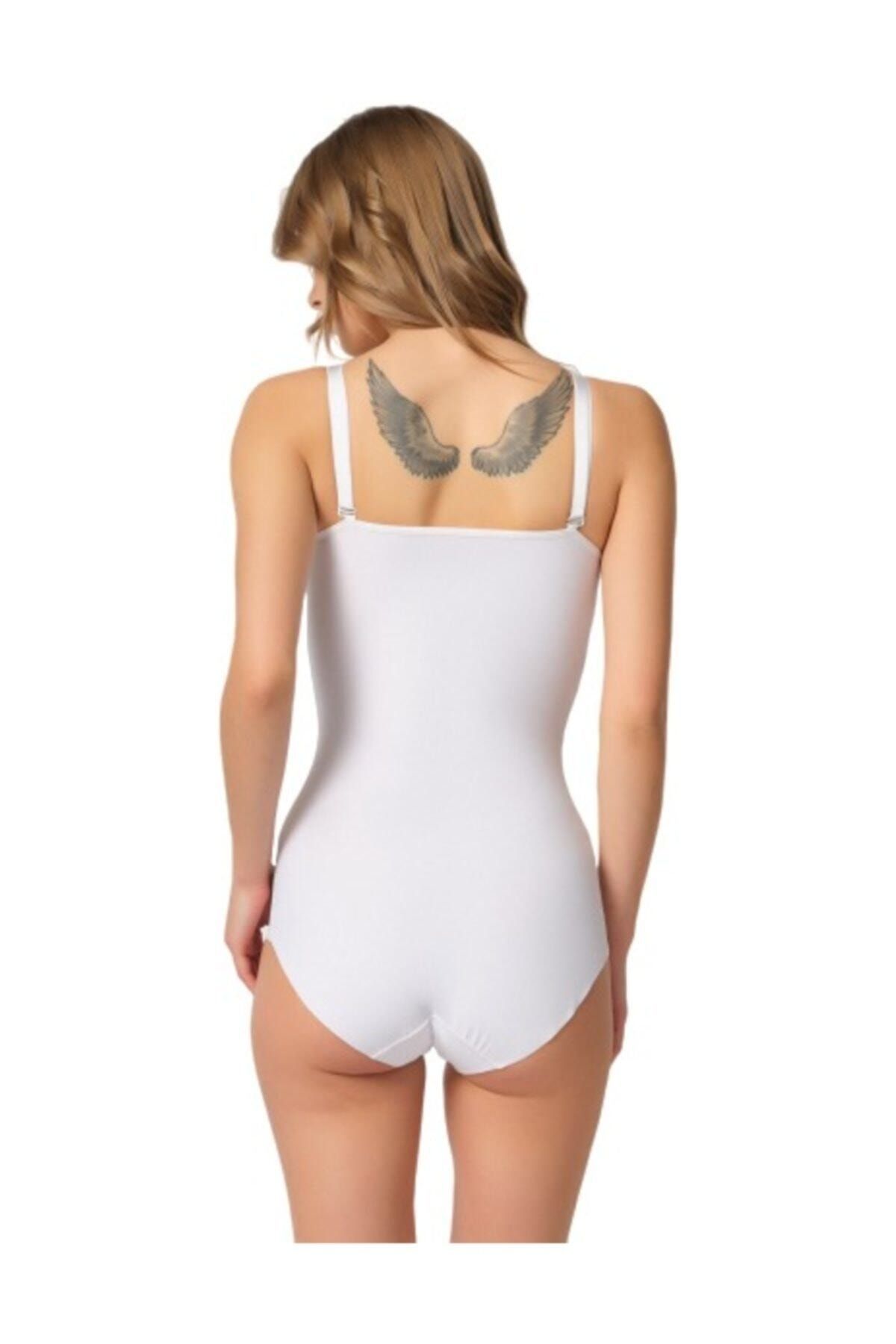 Cecimer-1 Size Reducing Laser Cut Double Layer Slip Length Corset White 2821b 3