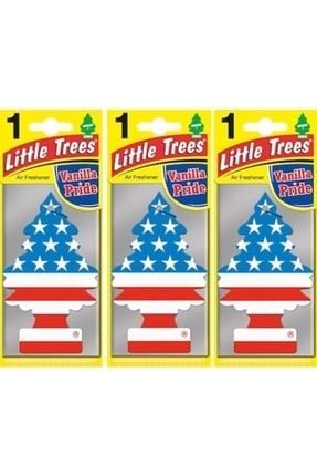 Oto Koku Little Trees Amerikan Bayrağı Vanilla Pride 3 Adet Vanilla Pride -Vanilya Asmalı Oto Kokusu