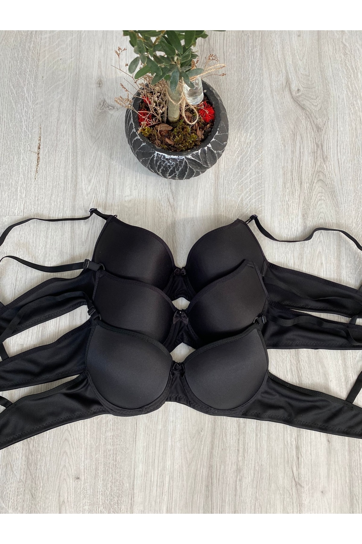 Women's Filled Underwire 3-Piece Micro Bra (black)