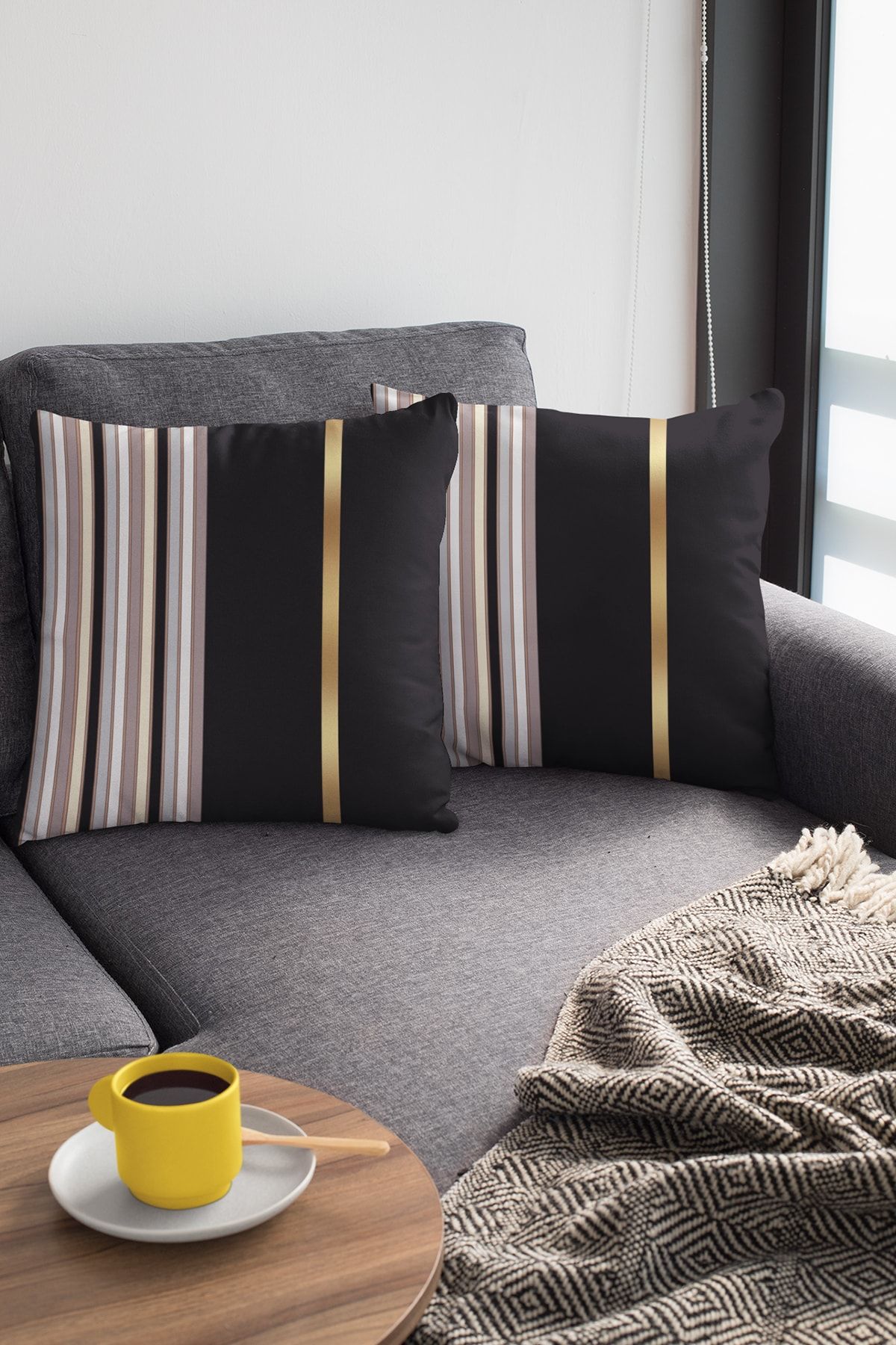 Lizia Home Premium Thai Feather Fine Striped Double Sided Throw