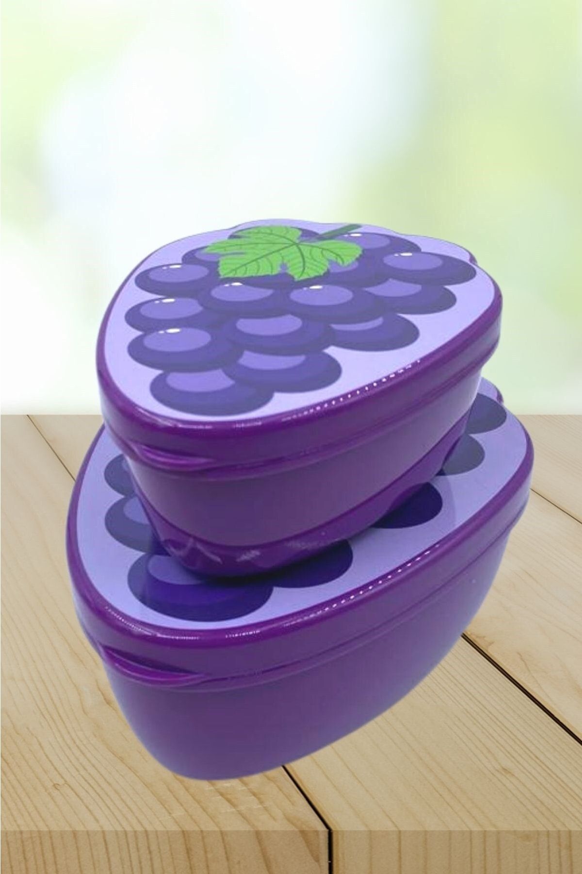 Buffer-® Set of 2 Nesting Grape Model Storage and Nutrition Containers (550 Ml + 250 Ml) 1