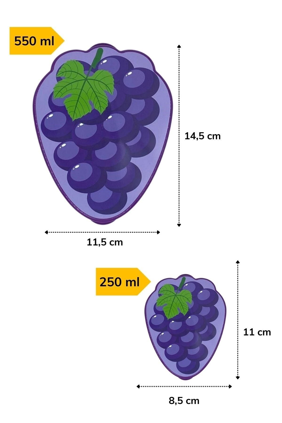 Buffer-® Set of 2 Nesting Grape Model Storage and Nutrition Containers (550 Ml + 250 Ml) 4