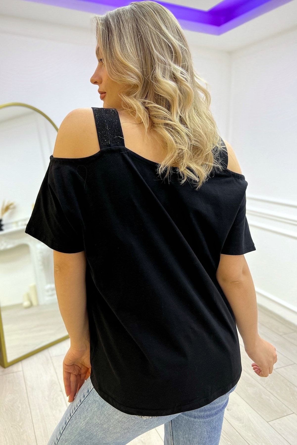 Shirt with open discount shoulders