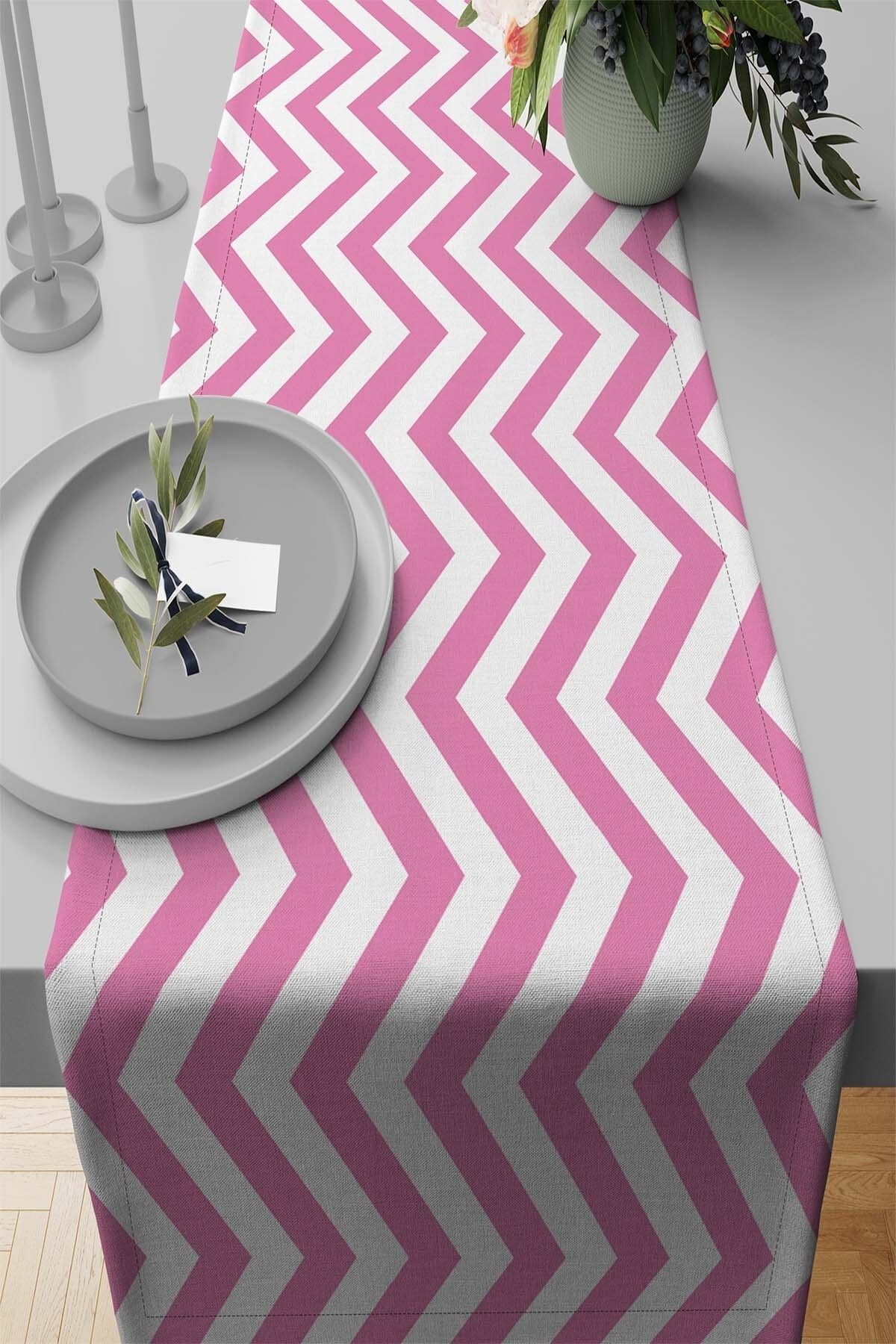 NeluxHome Tablecloth Runner Premium Thai Feather Woven Stain Resistant  Fabric Zigzag 40x140cm Rnr303 - Trendyol