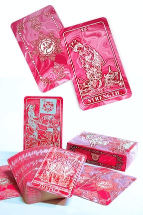Tarot Kartları t09-dark red marbling