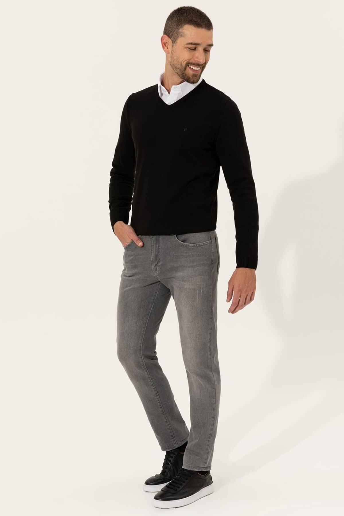 پلیور پیر کاردین مردانه پنبه ای مشکی بیسیک راسته Slim Fit/اسلیم فیت    بیسیک کژوال/روزمره | Pierre Cardin G021SZ0TK-000-1496797 TR - تصویر 3