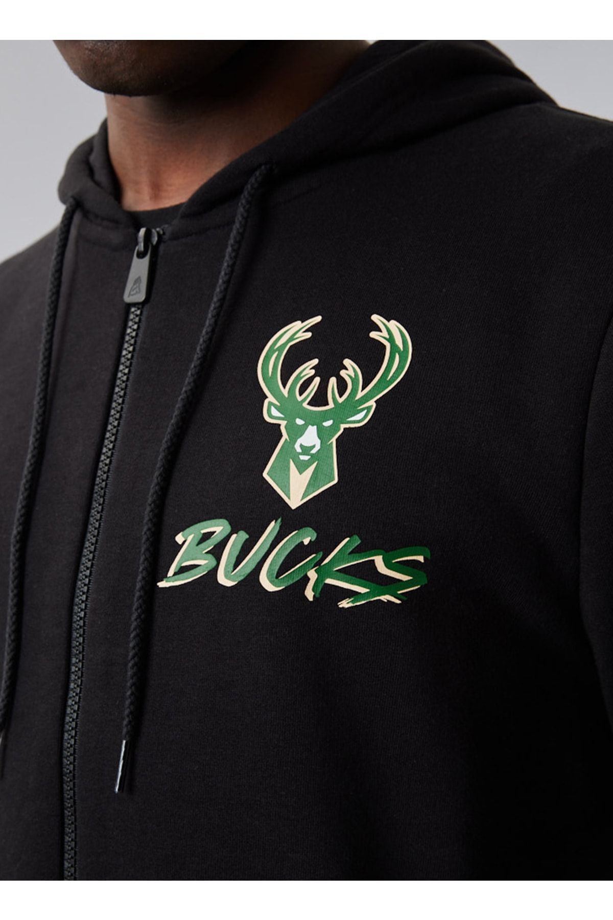 سویشرت مشکی مردانه یقه دار 60284687nba Script Fz Blkmp NEW ERA