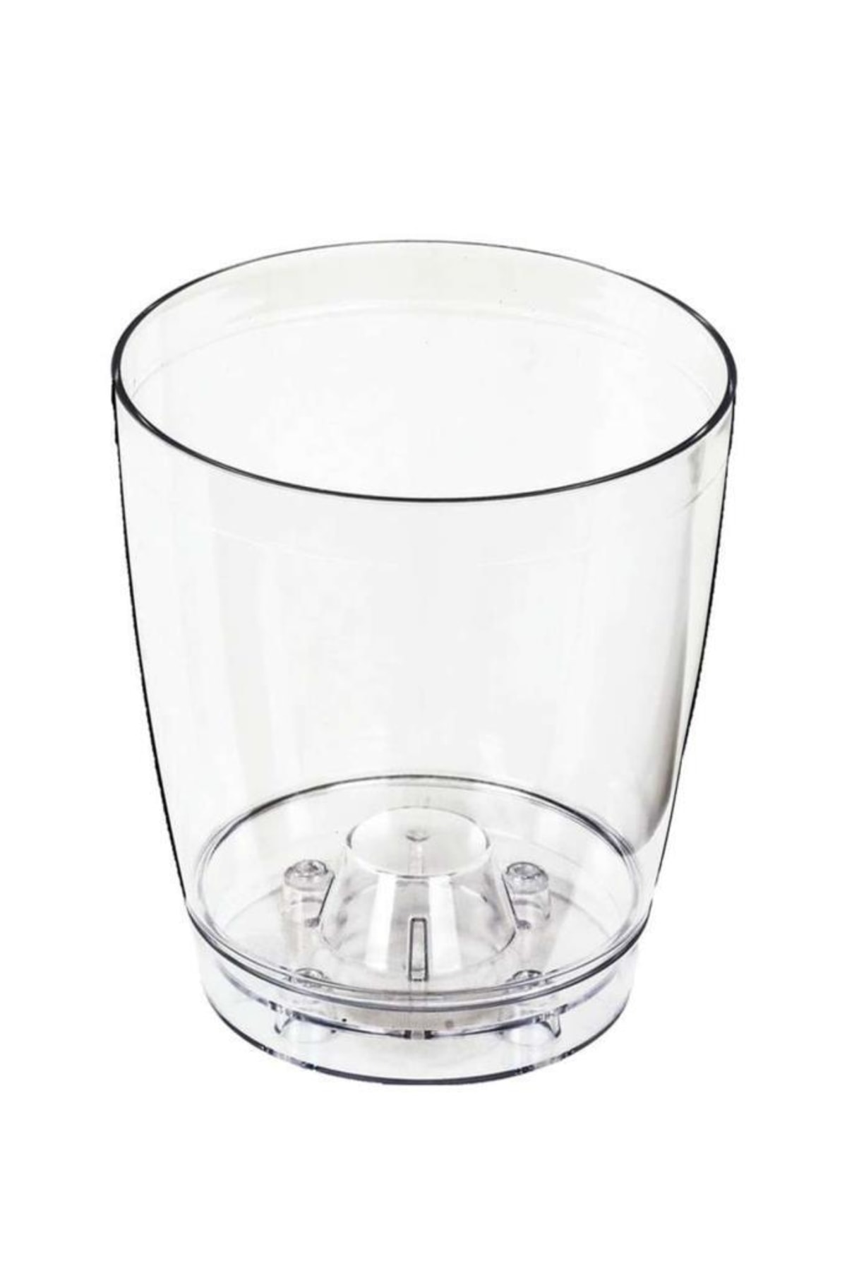 abnturk 1 Litre Şeffaf Orkide Saksısı No1 Özel Drenajlı - Tabaklı Ø12-h12 En Sağlıklı Clear Akrilik Plastik