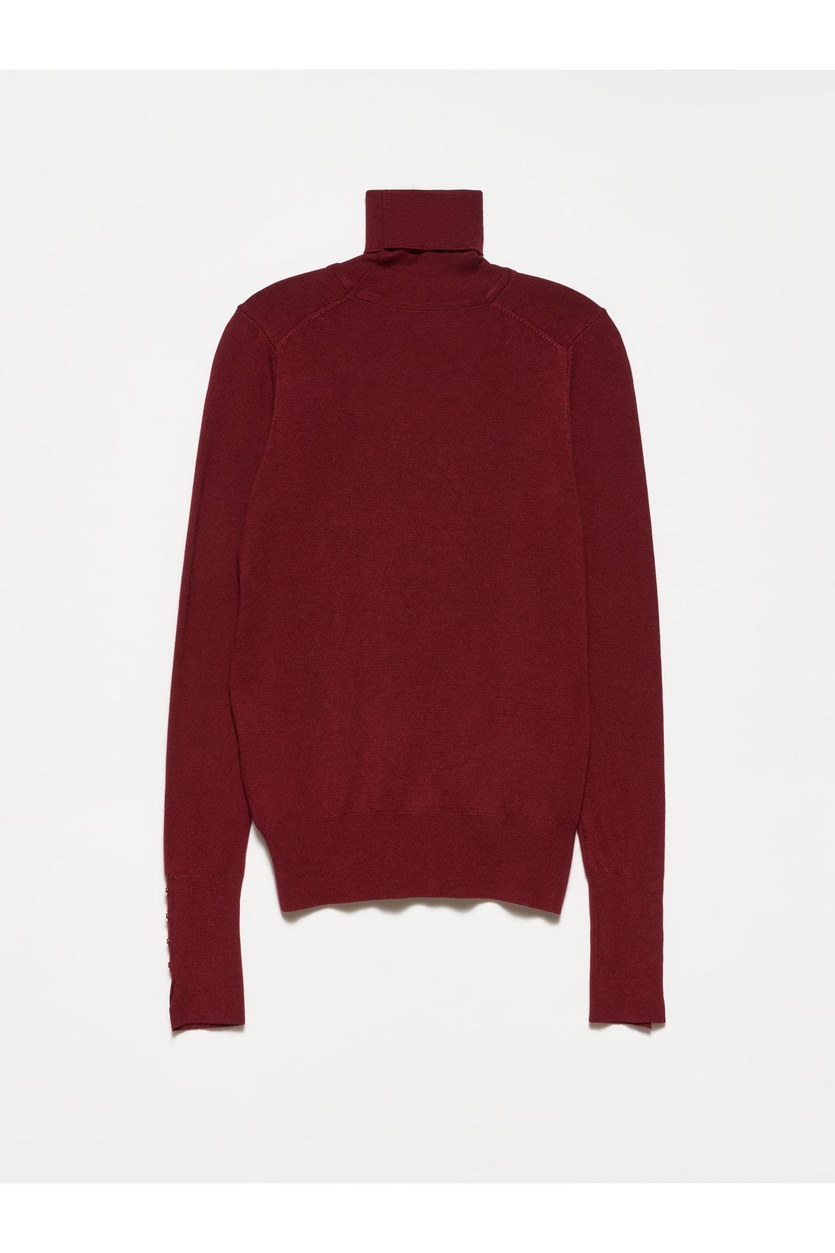 Dilvin-1268 Turtleneck Sleeves Drops Cashmere Sweater 2