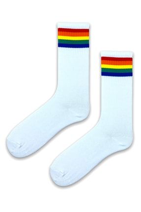 Erkek Çorap Soket Uzun Corap Kadın Havlu Renkli Desenli Çoraplar 5 Adet SS-373