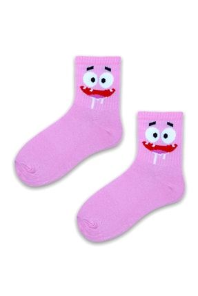 Erkek Çorap Soket Uzun Corap Kadın Havlu Beyaz Desenli Çoraplar 4 Adet SS-342
