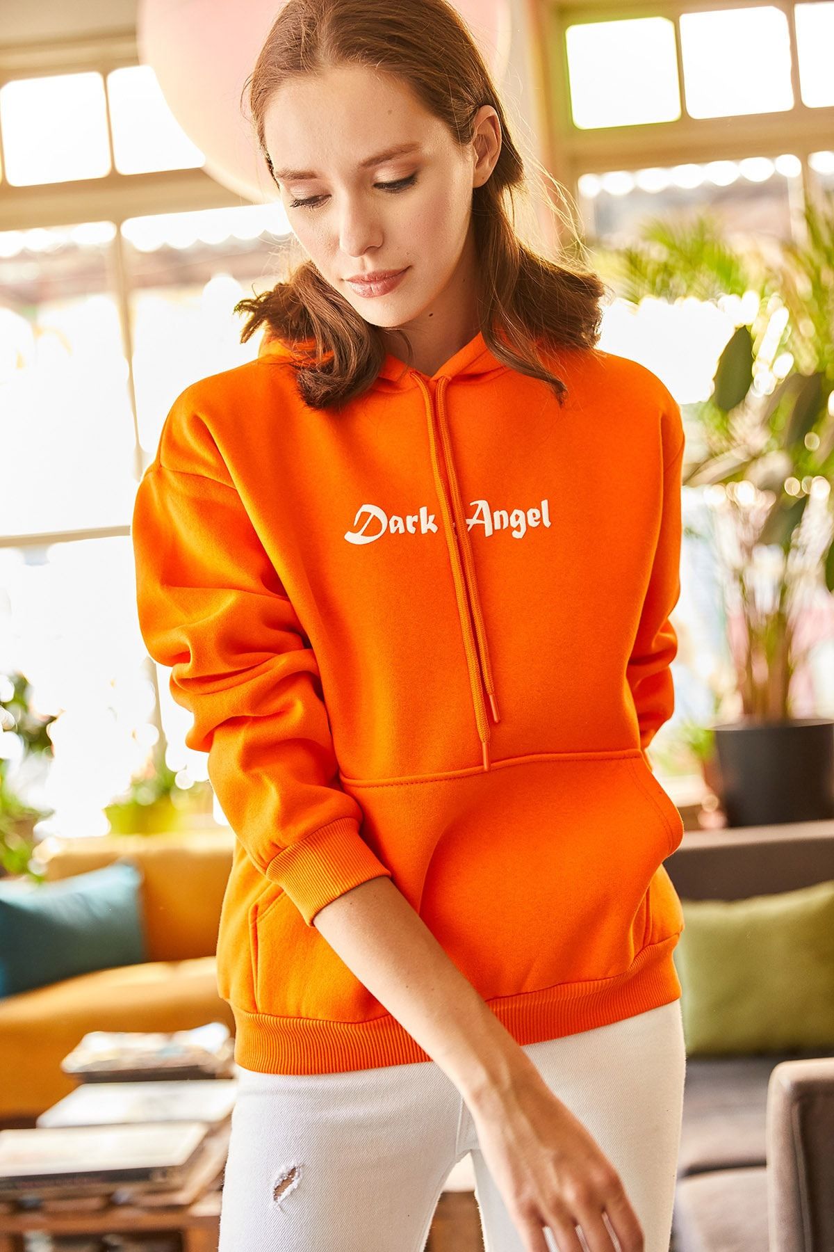 Olalook Sweatshirt Orange Regular fit Trendyol