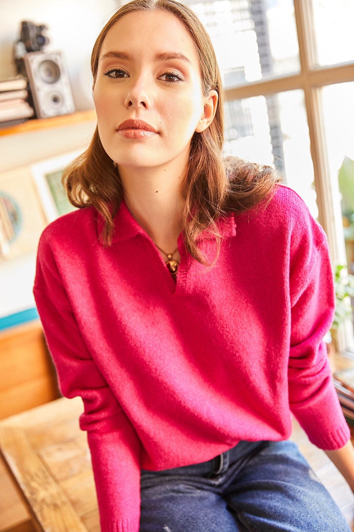 Olalook Pullover Rosa Regular Fit Fast ausverkauft