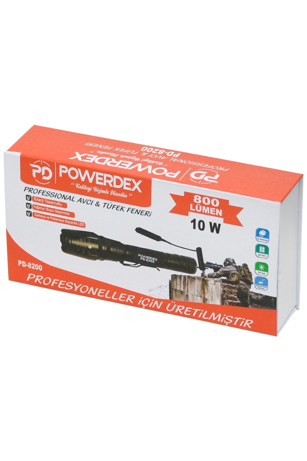 10w Şarjlı Profesyonel Avcı Tüfek Feneri Pd-8200 - 5