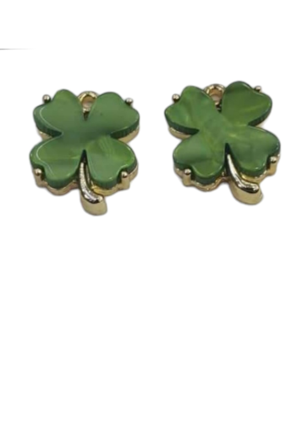 RLX BUJİTERİ Yonca Kolye Ucu Kararmaz Altın Kaplama-yeşil Renk