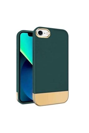 Iphone Se 2020 Uyumlu Kılıf Gold Stil Silikon Kılıf Yeşil 3575-m428