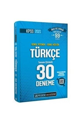 Pegem Yayınları 2021 Kpss Türkçe Tamamı Çözümlü 30 Deneme 9780202001074
